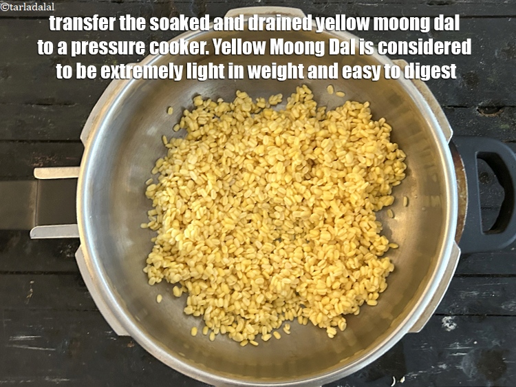 Step 31 – Transfer the soaked and drained yellow moong dal to a pressure cooker.&nbsp;<!--%3Cmeta%20charset%3D%22UTF-8%22%20%2F%3E--><a href="https://www.tarladalal.com/recipes-using-yellow-moong-dal-488" target="_blank">Yellow Moong …