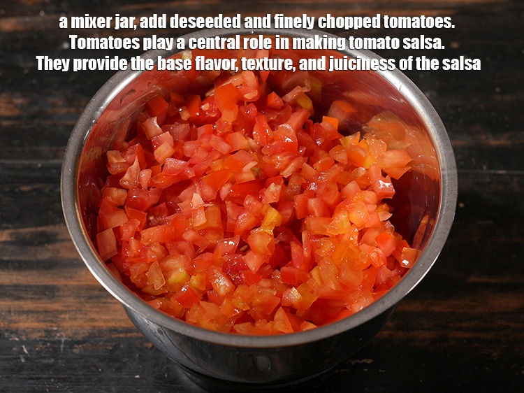 Step 3 – To make <strong>tomato salsa recipe | Indian style fresh tomato salsa | healthy salsa recipe …