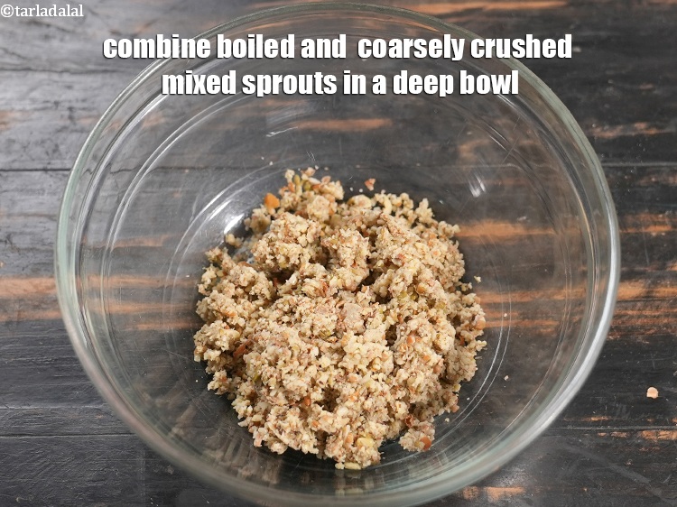 Step 3 – To make <strong>mixed sprouts parota recipe | healthy sprouts flaxseeds paratha | mixed sprouts alsi …