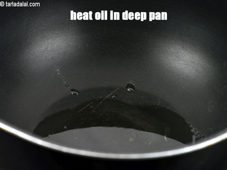 Step 22 – Heat 2 tsp oil in a deep pan.