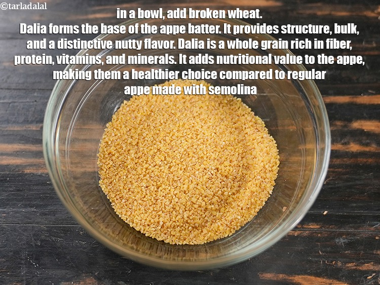 Step 4 – To make <strong>dalia vegetable appe recipe | healthy dalia appe | broken wheat vegetable appe …