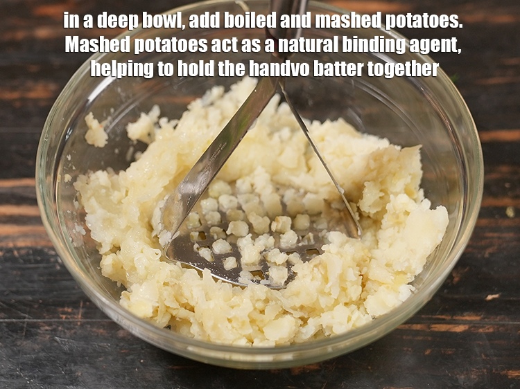 Step 3 – To make<strong> potato handvo recipe | bateta no handva | instant potato handvo |</strong> in …