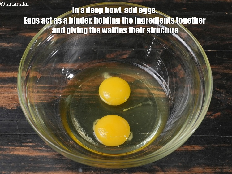 Step 3 – To make<strong> waffles using eggs recipe | Indian style waffles | classic waffle recipe |</strong> …