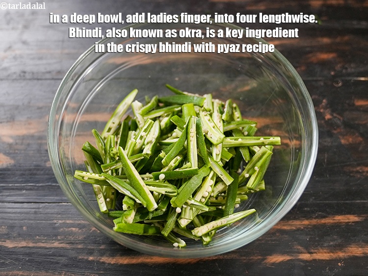 Step 3 – To make <strong>crispy bhindi with pyaz recipe | bhindi fry with onion | kurkuri bhindi …