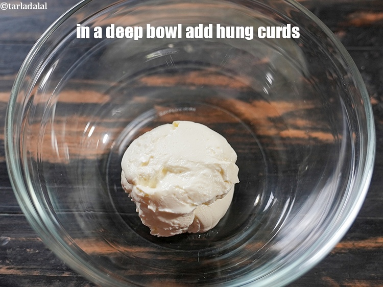Step 3 – To make <strong>tandoori mushroom marinade</strong>, in a deep bowl add &frac12; cup <a href="https://www.tarladalal.com/glossary-hung-curds-chakka-dahi-384i">hung curds …