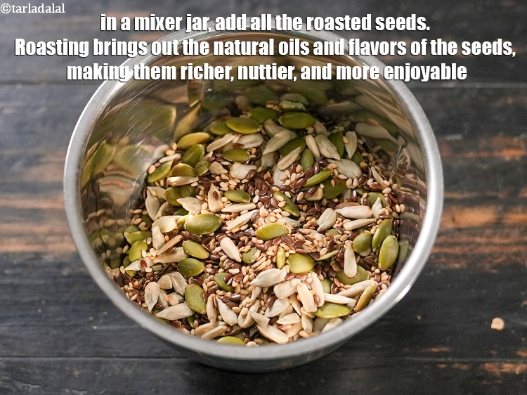 Step 3 – To make <strong>multiseeds ladoo recipe | healthy multiseeds ladoo | no sugar mixed seeds ladoos …