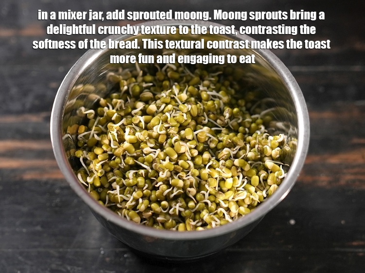 Step 3 – To make <strong>multigrain sprouts toast recipe&nbsp;|&nbsp;healthy multigrain moong toast&nbsp;|&nbsp;sprouted moong toast&nbsp;|</strong> in a mixer jar, …