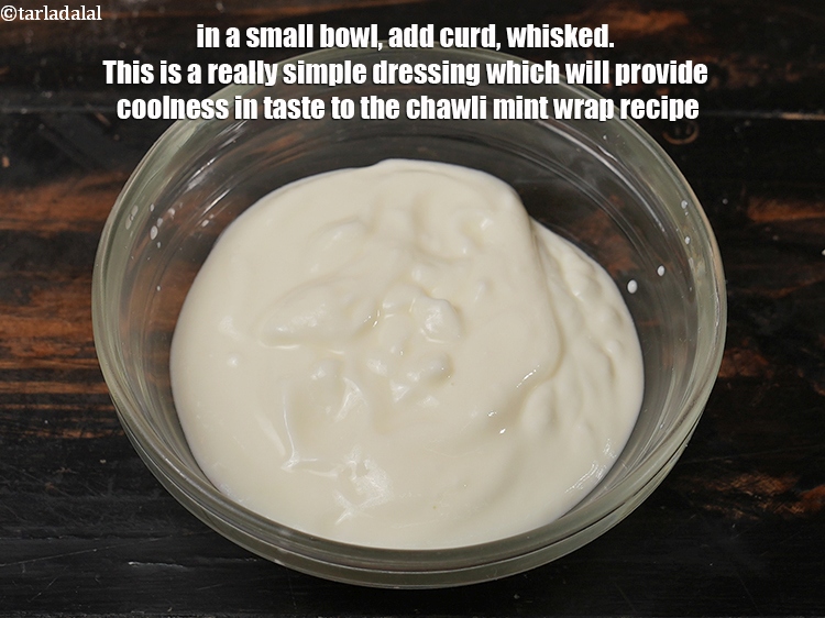 Step 3 – In a small bowl, add &frac12; cup <a href="https://www.tarladalal.com/glossary-curd-dahi-yogurt-yoghurt-383i">curd (dahi)</a>, whisked. This is a really …