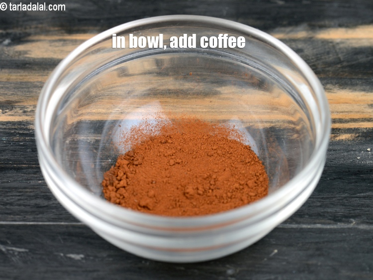 Step 3 – In a small bowl, add 1 tsp coffee.
