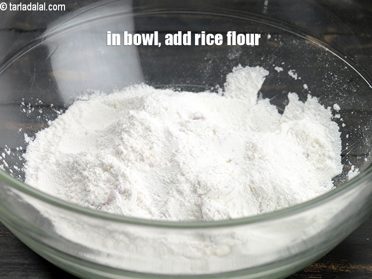 Step 3 – To make <strong>vegetable neer dosa</strong>, in a deep bowl, add 1 cup <a href="https://www.tarladalal.com/glossary-rice-flour-chawal-ka-atta-534i">rice flour …