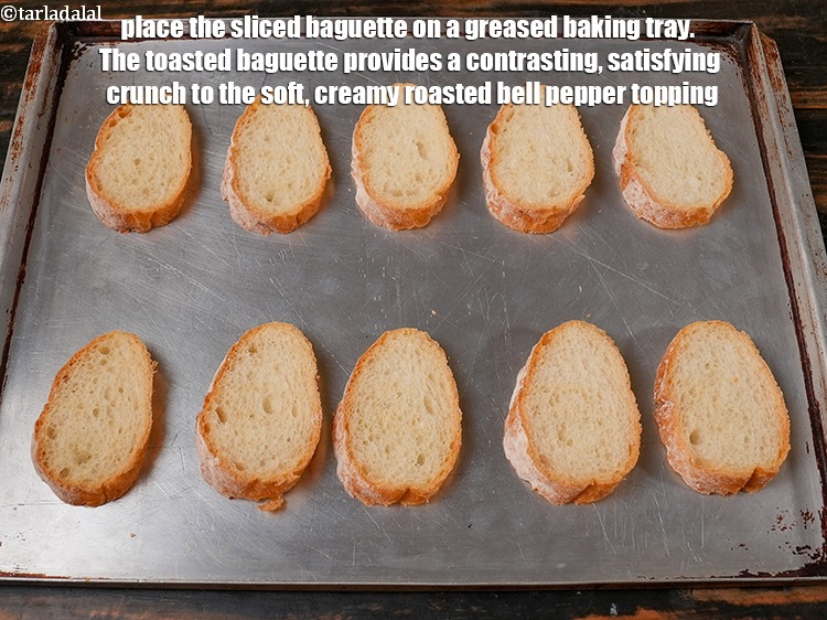 Step 3 – To make<strong> roasted bell pepper crostini recipe | Indian style bellpepper bruschetta | roasted pepper …