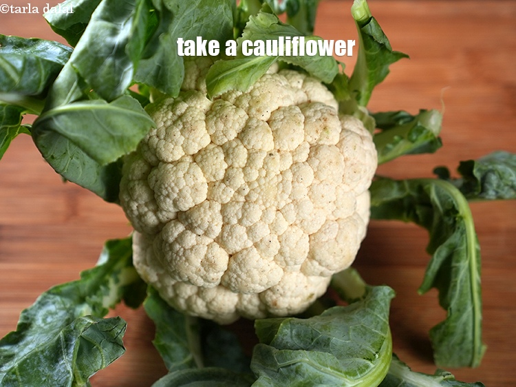 Step 2 – Place a cauliflower on a clean, dry surface.