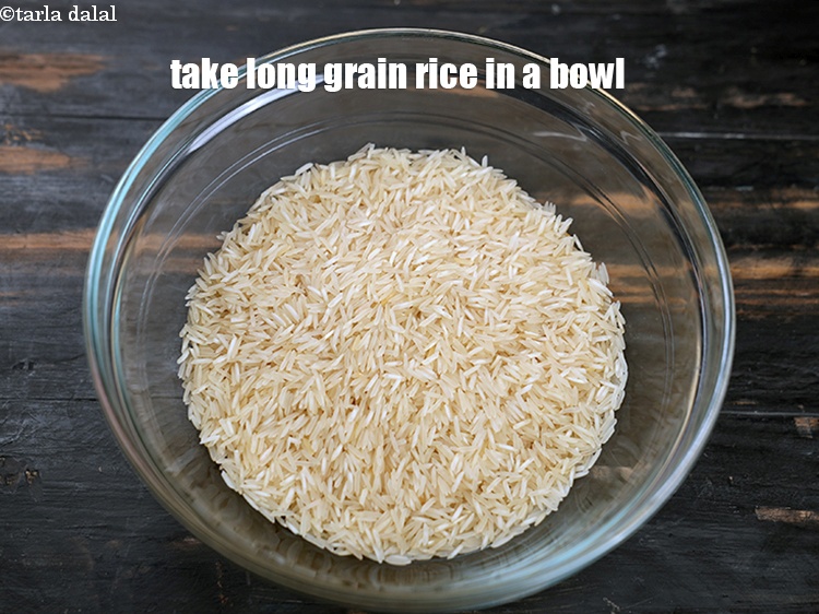 Step 3 – To make<strong> meethe chawal</strong>, take 1&frac12; cups of <a href="https://www.tarladalal.com/glossary-long-grain-rice-basmati-chawal-basmati-rice-535i">long grain rice (basmati chawal)</a>&nbsp;in a …