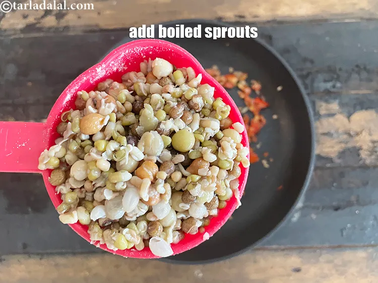 Step 28 – Add the boiled mixed sprouts.