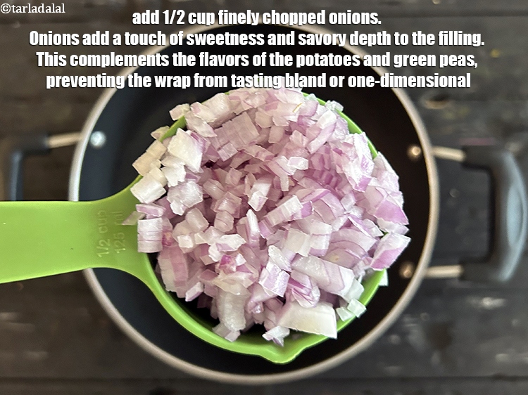 Step 12 – Add 1/2 cup finely chopped onions.&nbsp;Onions add a touch of sweetness and savory depth to …