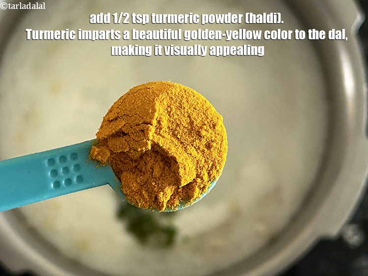 Step 16 – Add&nbsp;<meta charset="UTF-8" />1/2 tsp&nbsp;<a href="glossary-turmeric-powder-haldi-645i">turmeric powder (haldi)</a>.&nbsp;Turmeric imparts a beautiful golden-yellow color to the dal, …