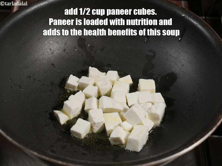 Step 14 – Add 1/2 cup&nbsp;paneer cubes.&nbsp;Paneer is loaded with nutrition and adds to the health benefits of …