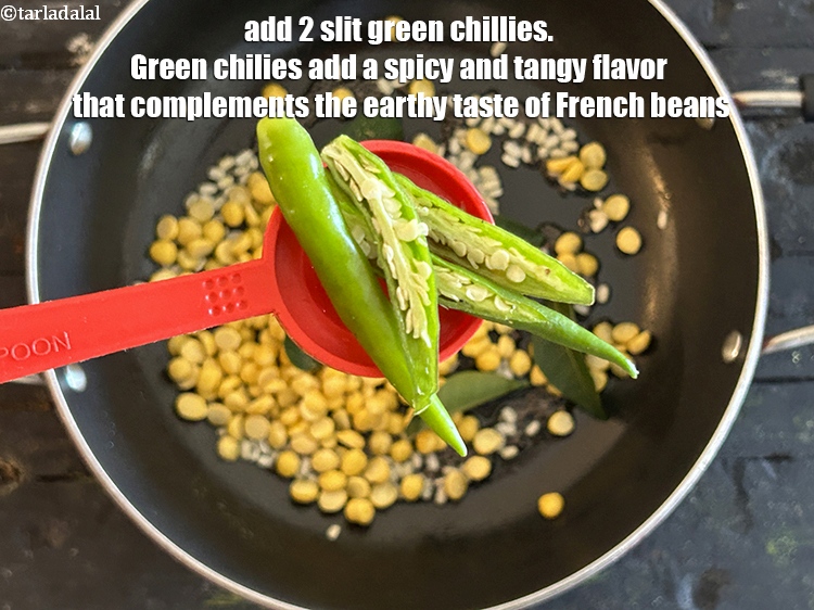 Step 13 – Add&nbsp;<meta charset="UTF-8" />2&nbsp;<a href="glossary-slit-green-chillies-1856i">slit green chillies</a>.&nbsp;Green chilies add a spicy and tangy flavor that complements …