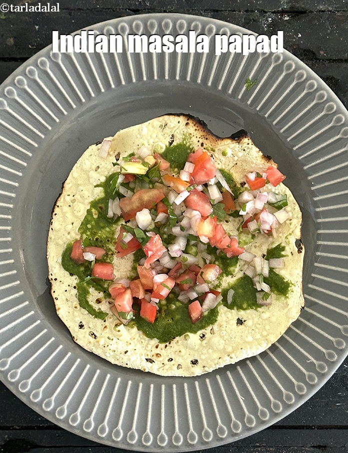 Step 16 – Serve <meta charset="UTF-8" /><strong>zero oil masala papad | Indian roasted masala papad recipe | zero …