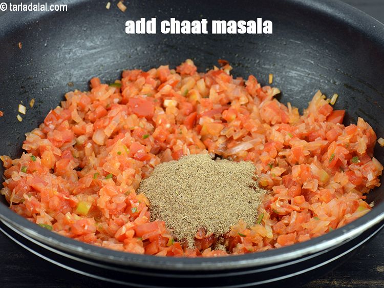 Step 12 – Add 2 tsp <a href="https://www.tarladalal.com/glossary-chaat-masala-300i">chaat masala</a>.
