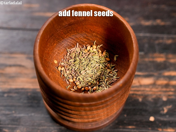 Step 12 – Add &frac12; tsp <a href="https://www.tarladalal.com/glossary-fennel-seeds-saunf-sauf-410i">fennel seeds (saunf)</a>.