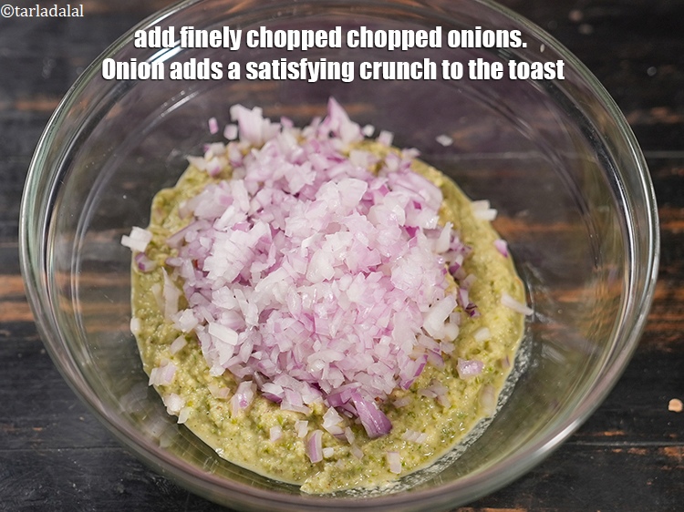 Step 12 – Add &frac12; cup finely chopped <a href="https://www.tarladalal.com/glossary-chopped-onions-722i">chopped onions</a>. Onion adds a satisfying crunch to the …