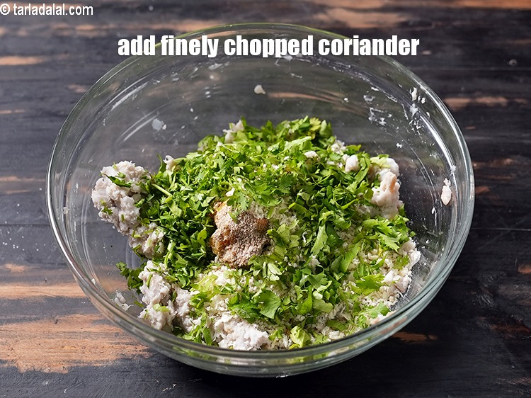 Step 12 – Add 1/4 cup finely chopped coriander (dhania).