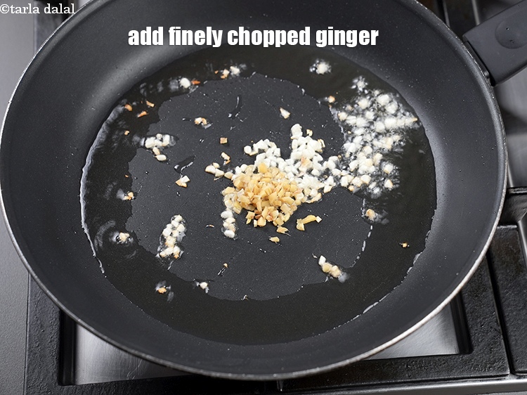 Step 13 – Add 2 tsp finely chopped ginger.