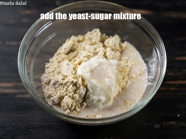 Step 12 – Add the yeast-sugar mixture.