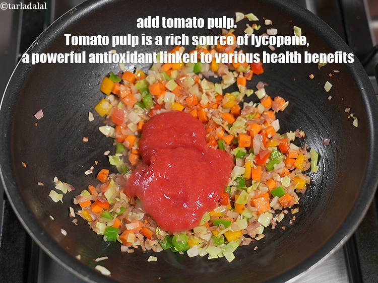 Step 12 – Add &frac12; cup tomato pulp. Tomato pulp is a rich source of lycopene, a powerful …