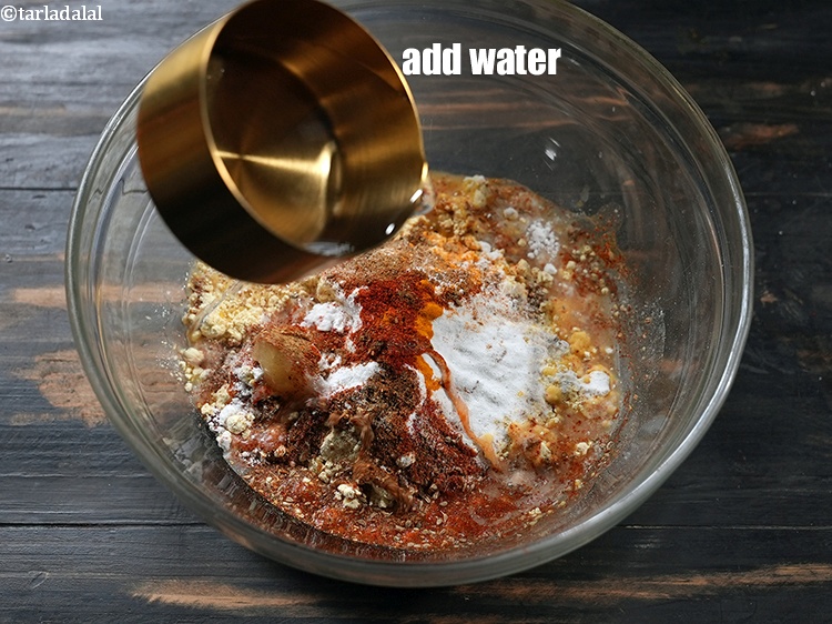 Step 12 – Add &frac34; cup water.