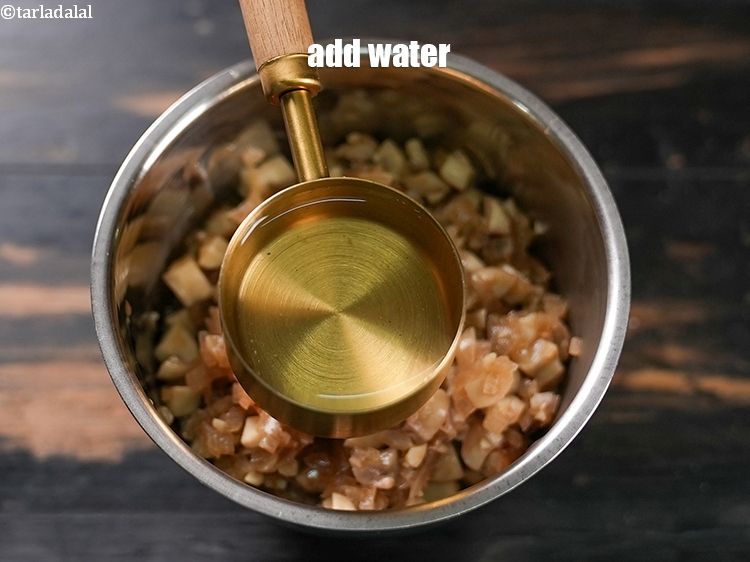 Step 14 – Add &frac14; cup of water.