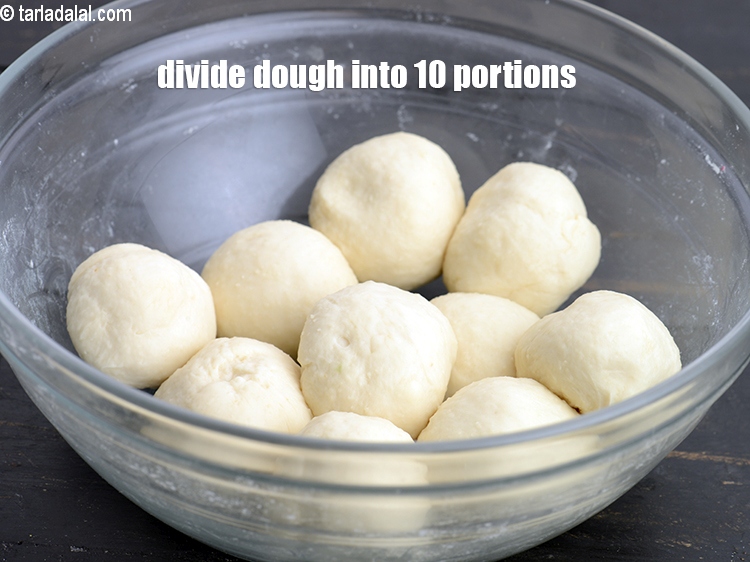 Step 13 – Divide the dough into 10 equal portions.