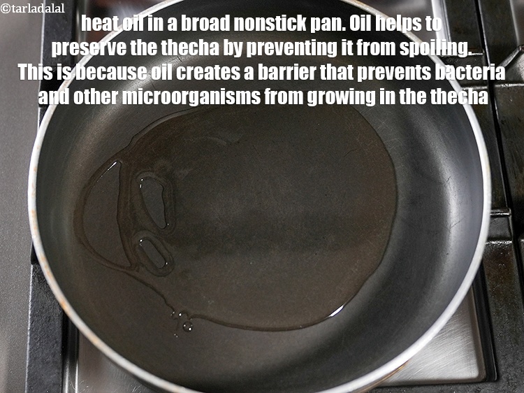 Step 12 – Heat 3 tbsp <a href="https://www.tarladalal.com/glossary-oil-671i">oil</a> in a broad nonstick pan. Oil helps to preserve the …