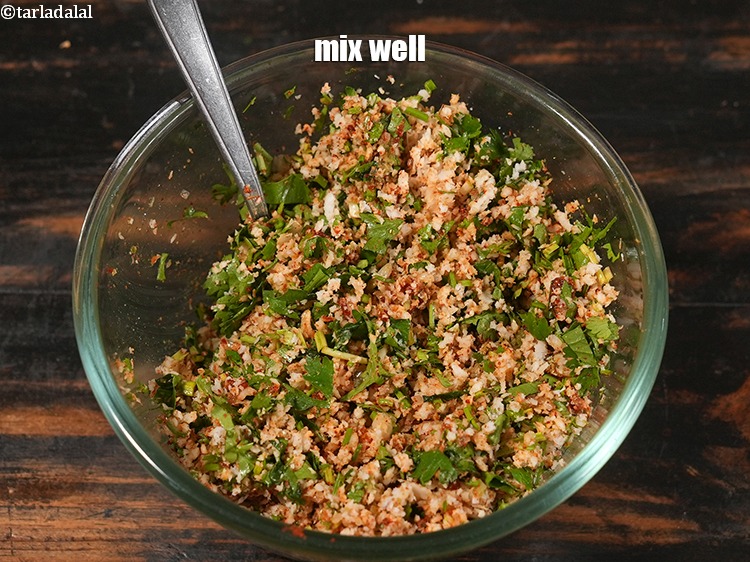 Step 13 – Combine all the ingredients and mix well. Keep aside&nbsp;<strong>coconut coriander masala |&nbsp;coconut coriander masala used …