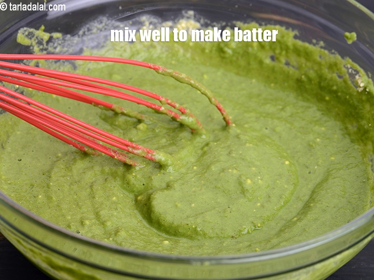 Step 12 – Mix well to make a batter of pouring consistency.