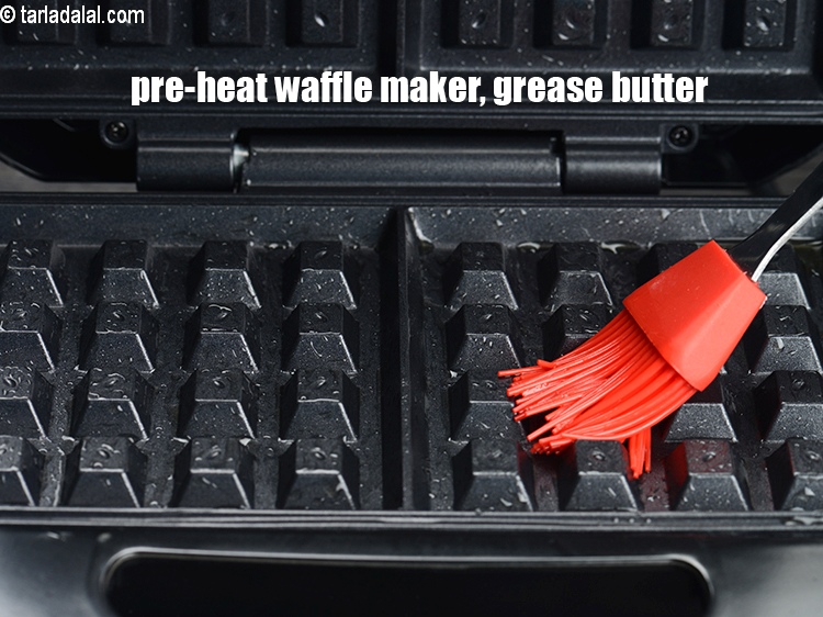 Step 12 – Pre-heat the waffle maker, grease it with little butter.