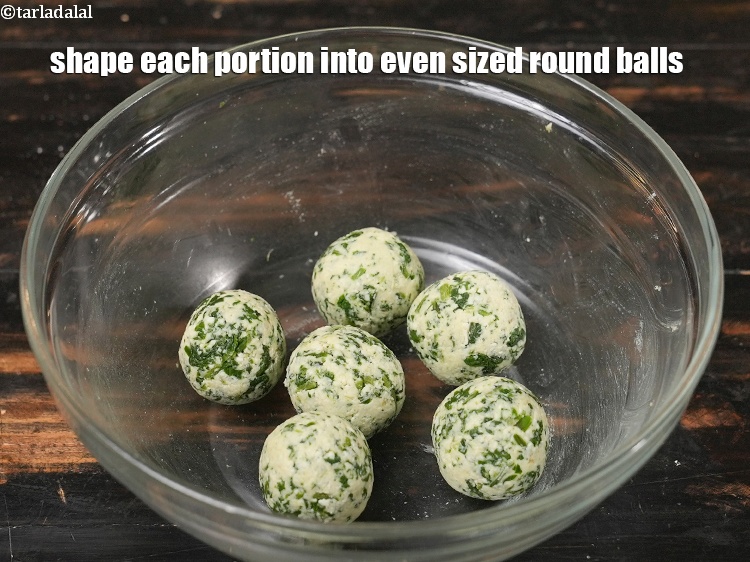 Step 12 – Shape each portion into even sized round balls.