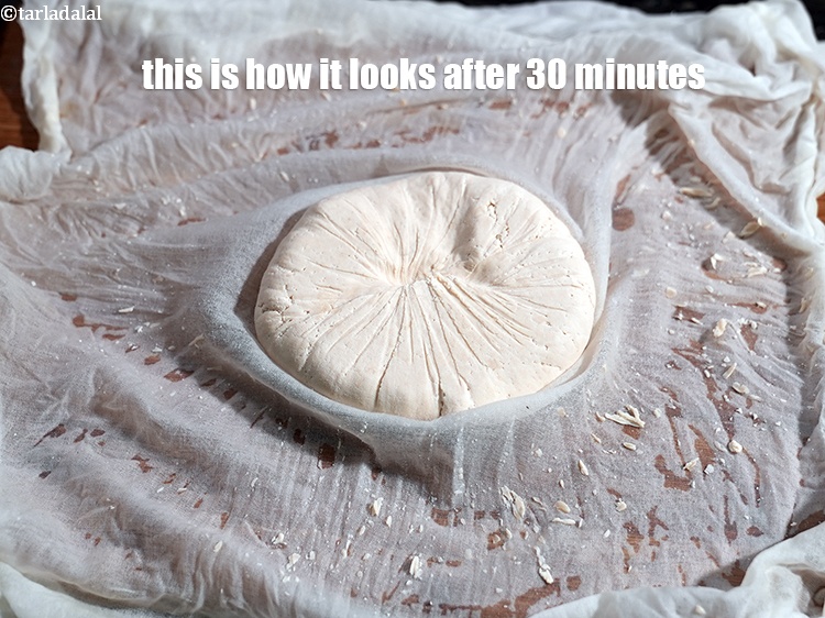 Step 12 – Remove the low fat paneer from the muslin cloth and this is how it looks …