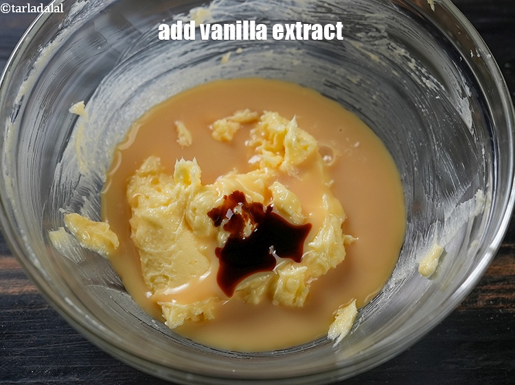 Step 12 – Add&nbsp;1/2 tsp&nbsp;<a href="https://www.tarladalal.com/glossary-vanilla-extract-1248i">vanilla extract</a>.