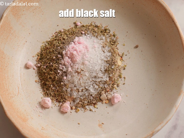 Step 12 – Add &frac12; tsp black salt.&nbsp;It is also called as sanchal, it gives a distinct flavour …
