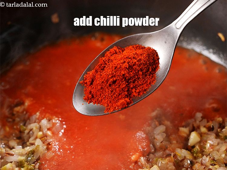 Step 12 – Add 1 tsp <a href="https://www.tarladalal.com/glossary-chilli-powder-red-chilli-powder-339i">chilli powder</a>.