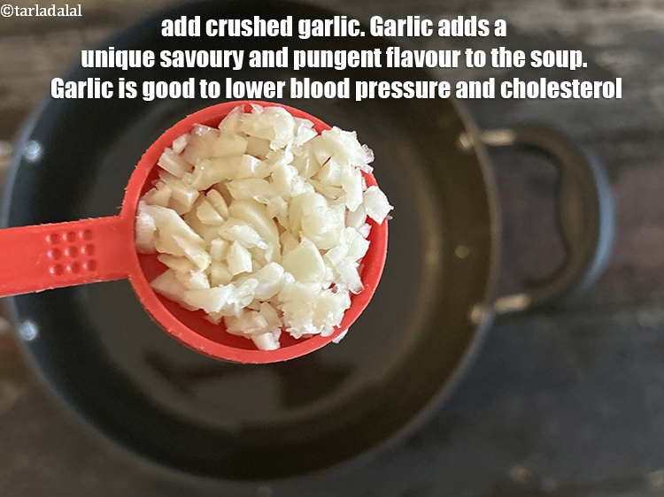 Step 14 – Add 1 tbsp &nbsp;<a href="glossary-garlic-cloves-1857i">garlic (lehsun) cloves</a>&nbsp;, crushed.&nbsp;&nbsp;Garlic adds a unique savory and slightly pungent …