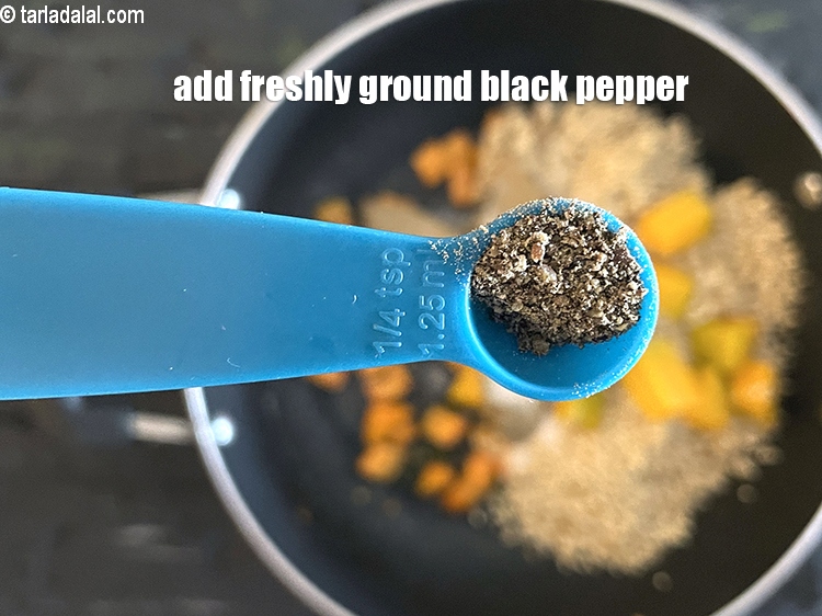 Step 17 – Add freshly ground black pepper to taste. We added 1/8th tsp.