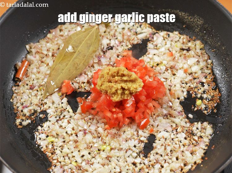 Step 12 – Add 1 tbsp ginger garlic paste.