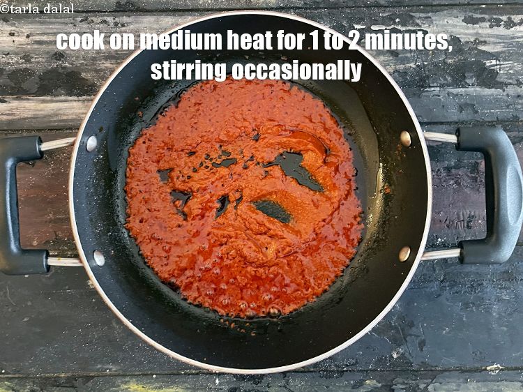 Step 13 – Cook on a medium flame for 1 to 2 minutes, while stirring occasionally.