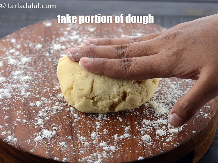 Step 12 – Take a portion of the dough.