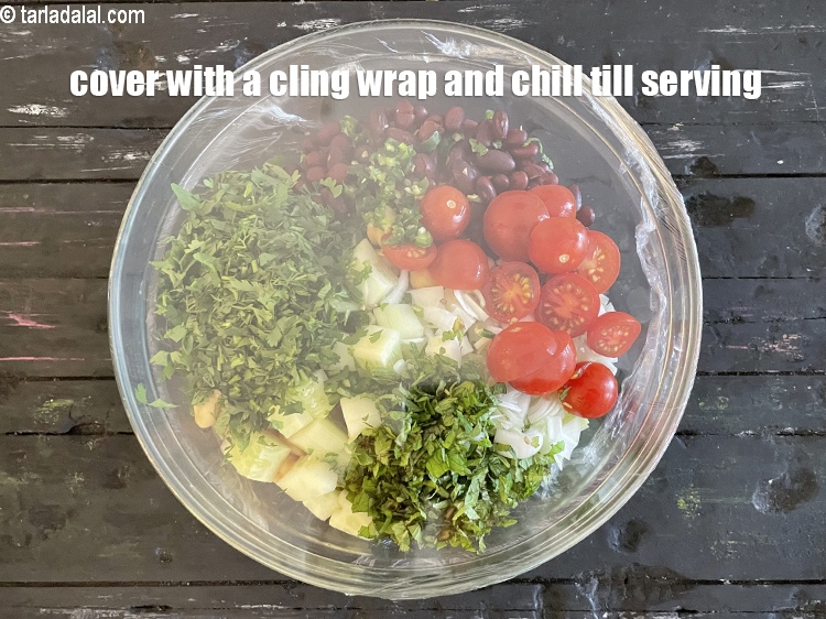 Step 15 – Cover with a cling wrap and chill in the fridge till you serve.
