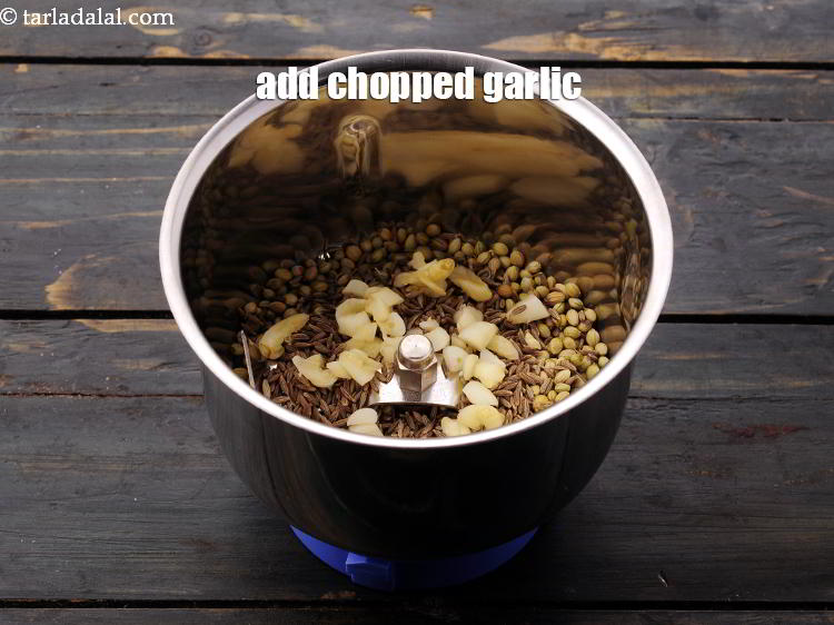 Step 19 – Add <a href="https://www.tarladalal.com/glossary-garlic-lehsun-lahsun-348i#ing_790" target="_blank">chopped garlic</a>. To make jain version omit garlic.