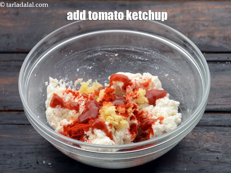 Step 12 – Add 2 tsp&nbsp;<a href="https://www.tarladalal.com/glossary-tomato-ketchup-tomato-sauce-181i">tomato ketchup</a>.&nbsp;&nbsp;